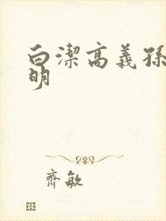 白洁高义孙倩李明封面