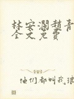 林安澜赵青小说全文免费