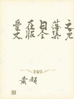 爱在日落之前中文版全集免费观看
