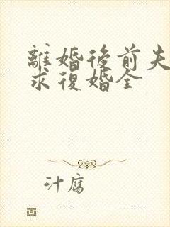 离婚后前夫哭着求复婚全