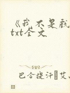 《我不是戏神》txt全文