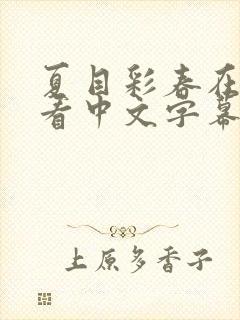 夏目彩春在线观看中文字幕