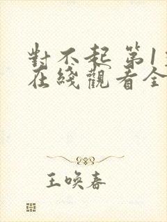 对不起 第1季在线观看全集免费播放