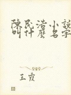 陈民浩小说主角叫什么名字