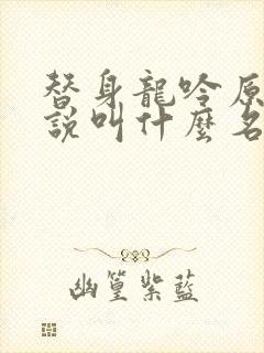 替身龙吟原著小说叫什么名字封面