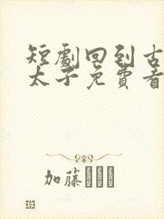 短剧回到古代当太子免费看