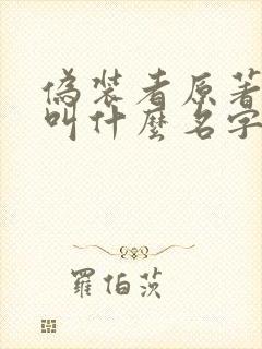 伪装者原著小说叫什么名字
