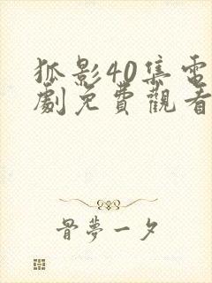 狐影40集电视剧免费观看全部