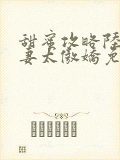 甜蜜攻略陆总前妻太傲娇免费观看电视剧全集封面