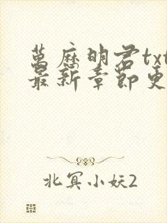 万历明君txt最新章节更新