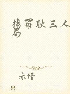 杨罗耿三人的结局封面