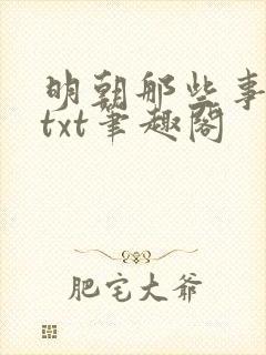 明朝那些事下载txt笔趣阁