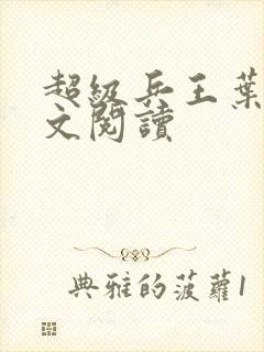 超级兵王叶谦全文阅读