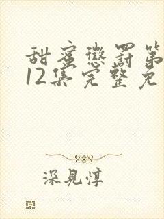 甜蜜惩罚第一季12集完整免费观看