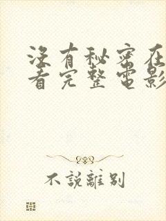 没有秘密在线观看完整电影