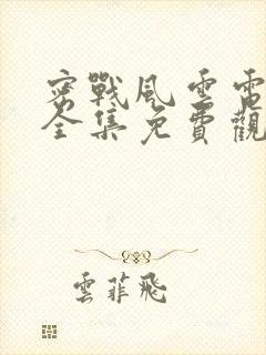 密战风云电视剧全集免费观看
