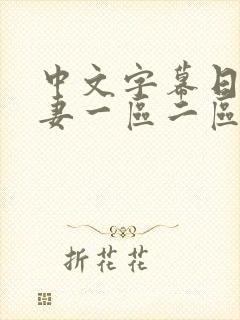 中文字幕日韩人妻一区二区