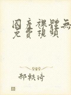 国产裸体无遮挡免费视频