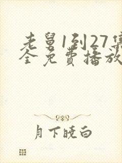 老舅1到27集全免费播放