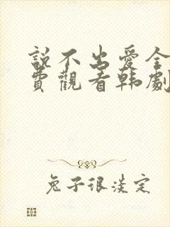 说不出爱全集免费观看韩剧封面