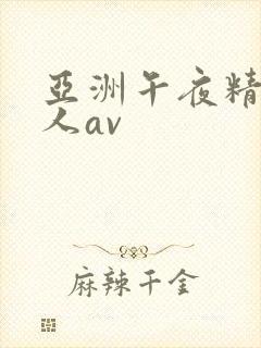 亚洲午夜精品成人av