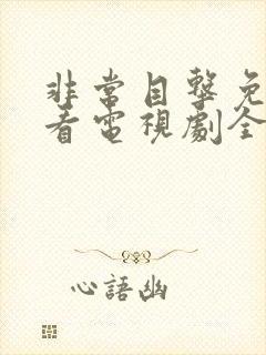 非常目击免费观看电视剧全集封面