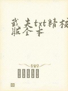武夫txt精校版全本