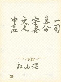 中文字幕一区二区人妻公司