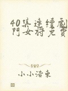 40集连续剧杨门女将免费观看