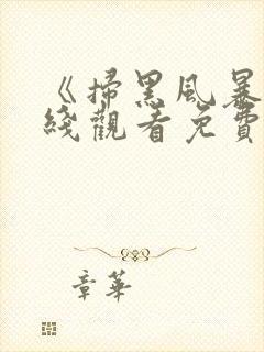 《扫黑风暴》在线观看免费完整版