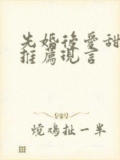 先婚后爱甜宠文推荐现言