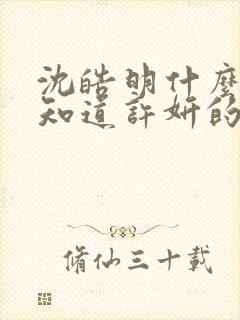 沈皓明什么时候知道许妍的身世