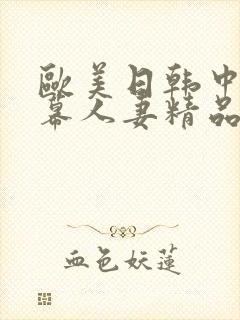 欧美日韩中文字幕人妻精品封面