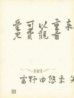 爱可以重来全集免费观看封面