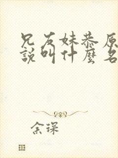 兄友妹恭原著小说叫什么名字封面