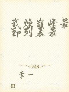 武炼巅峰最新章节列表最
