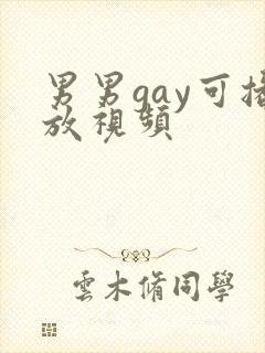 男男gay可播放视频
