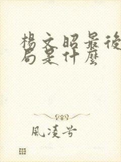 杨文昭最后的结局是什么