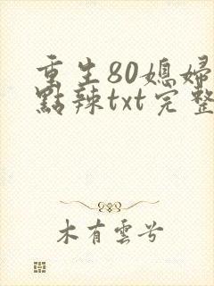 重生80媳妇有点辣txt完整版封面