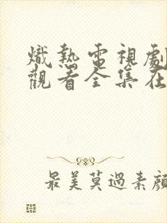 炽热电视剧免费观看全集在线播放高清