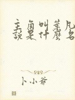 主角叫叶凡的小说是什么名字封面