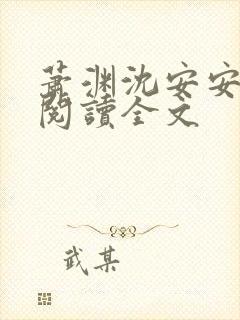 萧渊沈安安免费阅读全文封面
