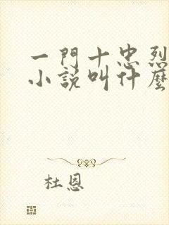 一门十忠烈叶凡小说叫什么名字