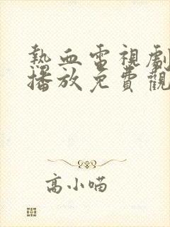热血电视剧全集播放免费观看高清封面
