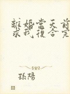 离婚当天前夫跪求我复合完整版阅读