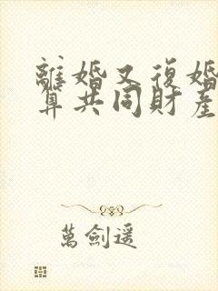 离婚又复婚算不算共同财产封面