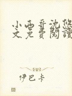 小西哥沈悠然全文免费阅读笔趣阁