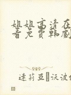 姐姐高清在线观看免费韩剧第二集