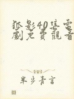 狐影40集电视剧免费观看全部