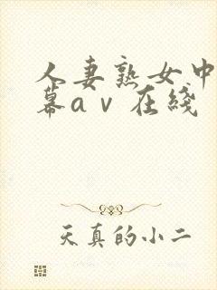 人妻熟女中文字幕aⅴ在线封面